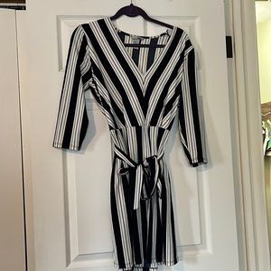 Navy & White striped dress size M